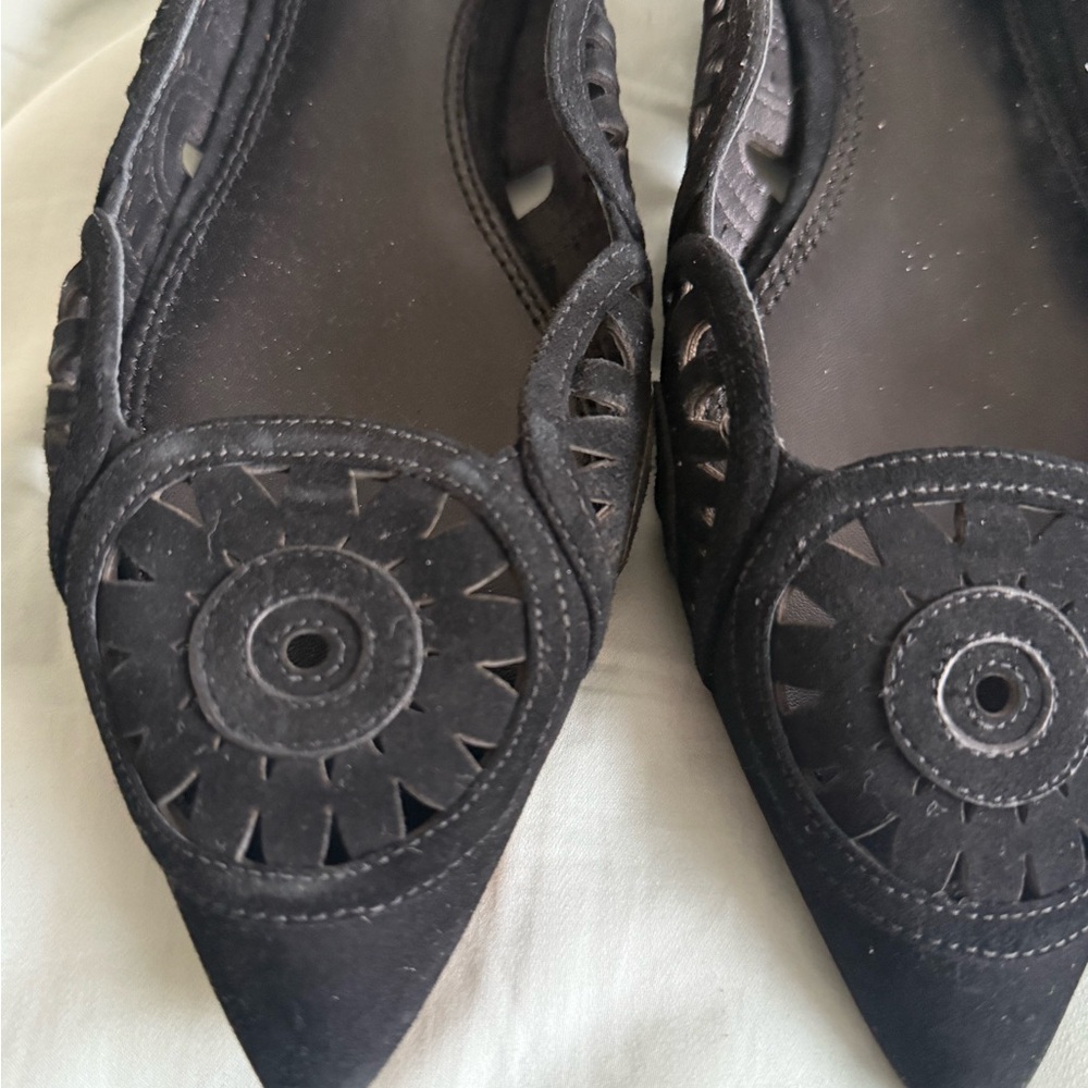 Brand New Black Suede Tory Burch Women's Flats 9.5 - Picture 4 of 10